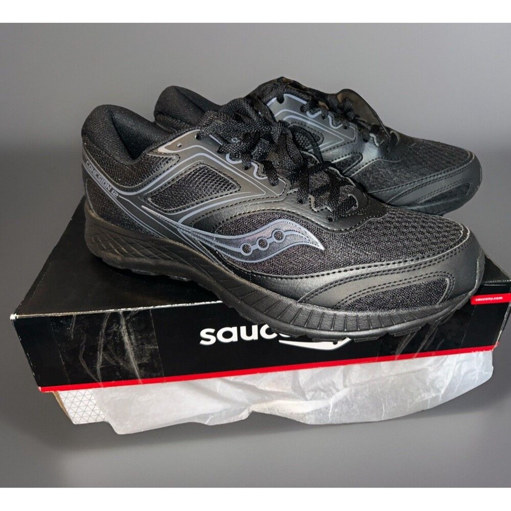 NIB Mens Saucony Versafoam Cohesion Black Athletic Running Sneakers Sz 11.5 D